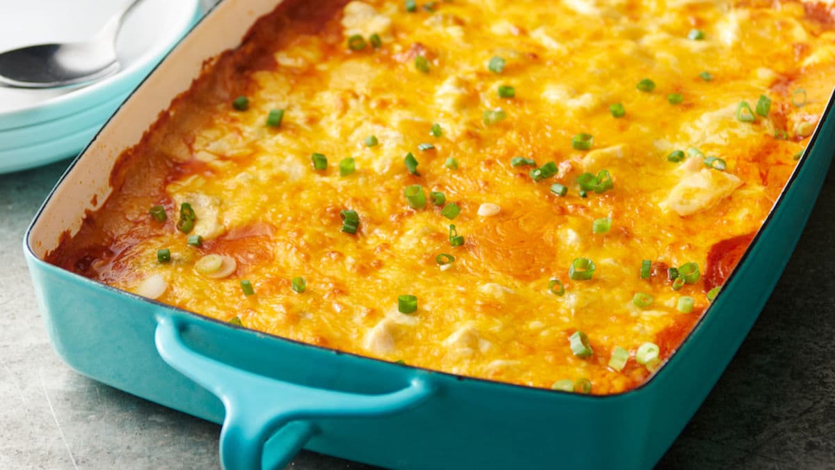 Overnight Chicken Enchilada Bake